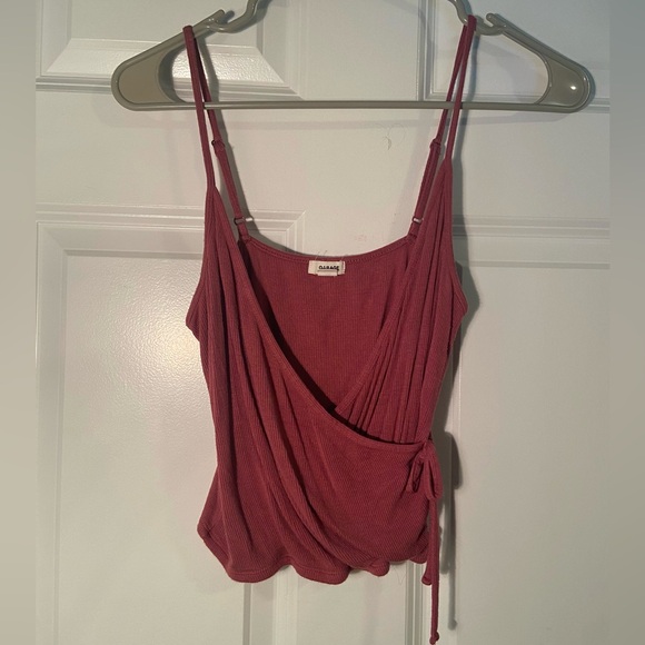 Cropped Garage Tank with Tie Front - Picture 1 of 4